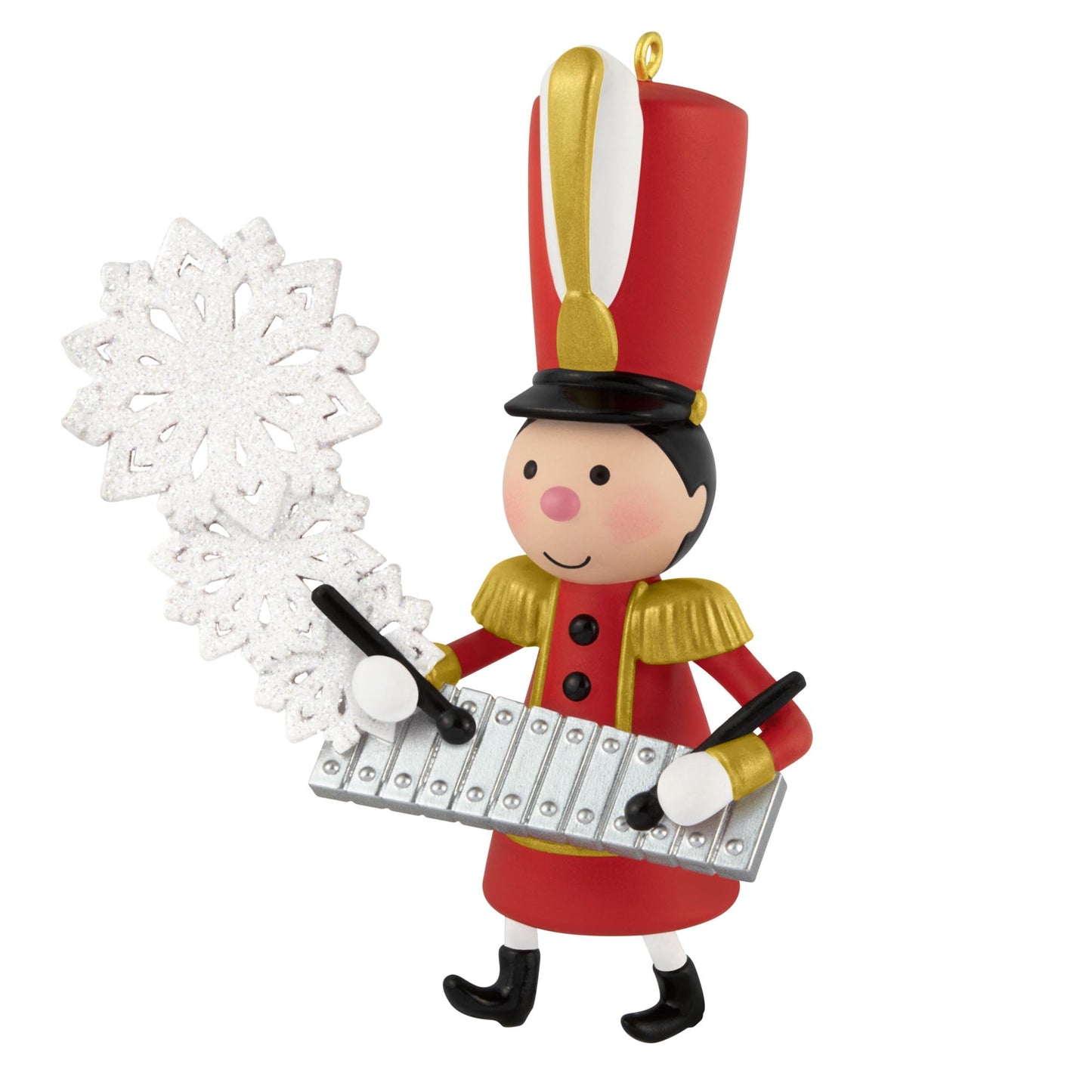 Glimmering Glockenspiel — 2025 Hallmark Keepsake Christmas Ornament, colourful toy soldier with detailed glockenspiel and snowflakes.