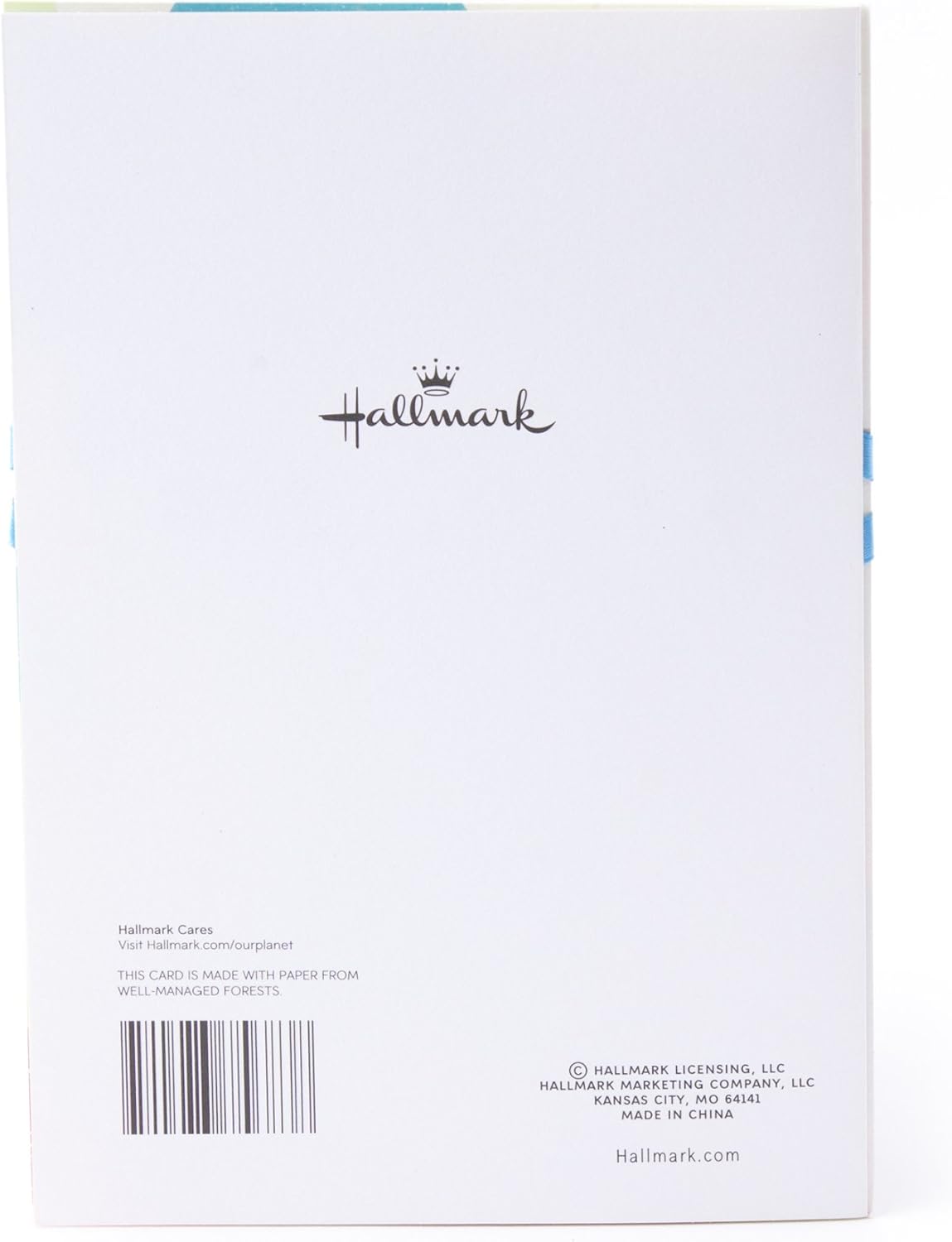 Hallmark 80th Birthday Greeting Card (Color Orbs) back view, featuring logo and paper quality details, rectangular format.