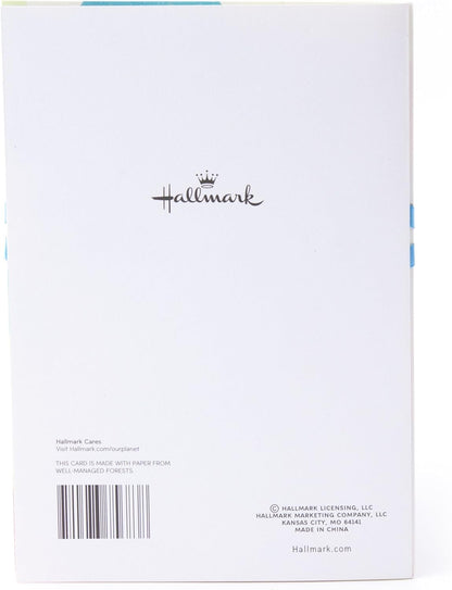 Hallmark 80th Birthday Greeting Card (Color Orbs) back view, featuring logo and paper quality details, rectangular format.