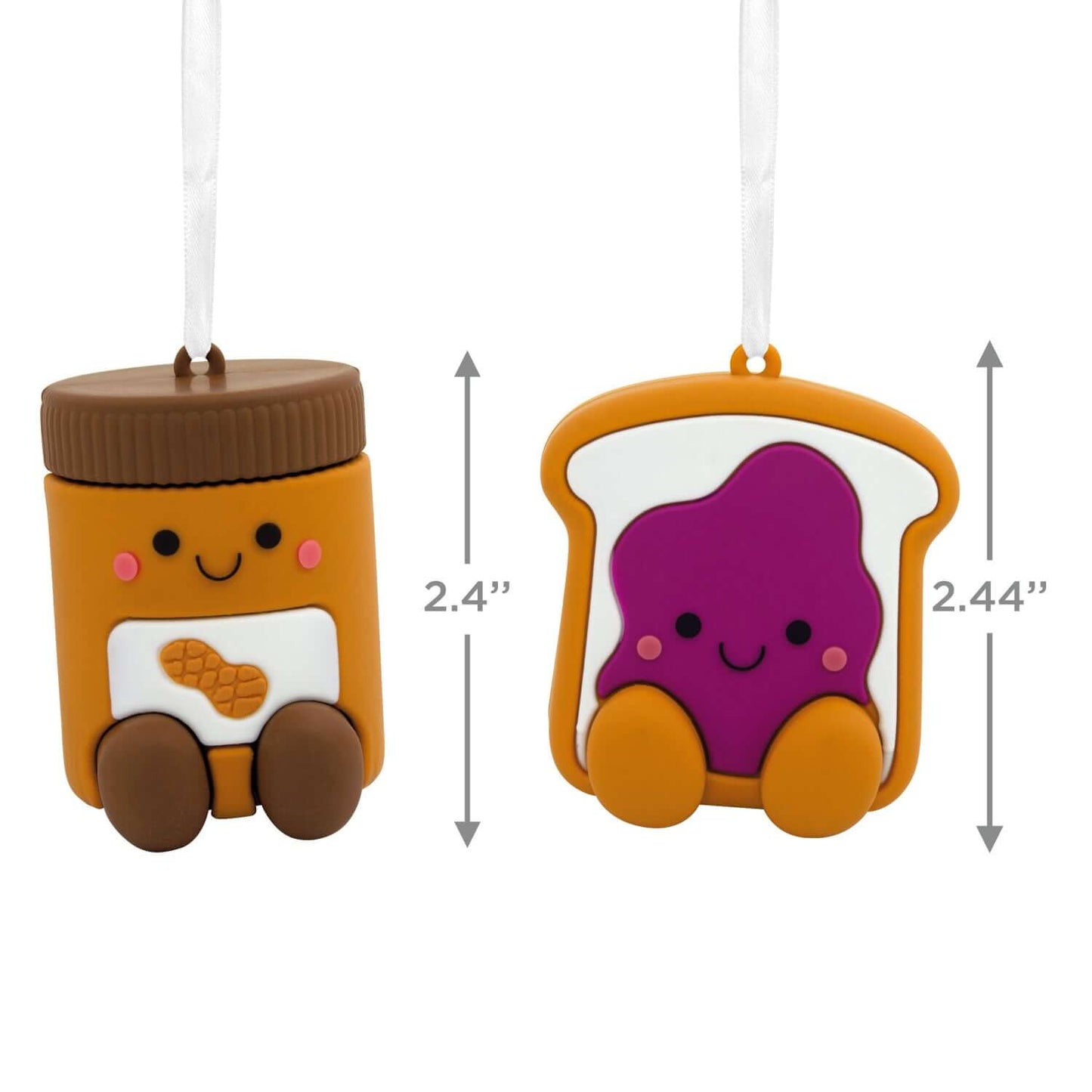 Better Together Peanut Butter and Jelly Magnetic, Shatterproof, Set of 2 - Hallmark Christmas Ornament, cute design, 2.4" height, playful colours
