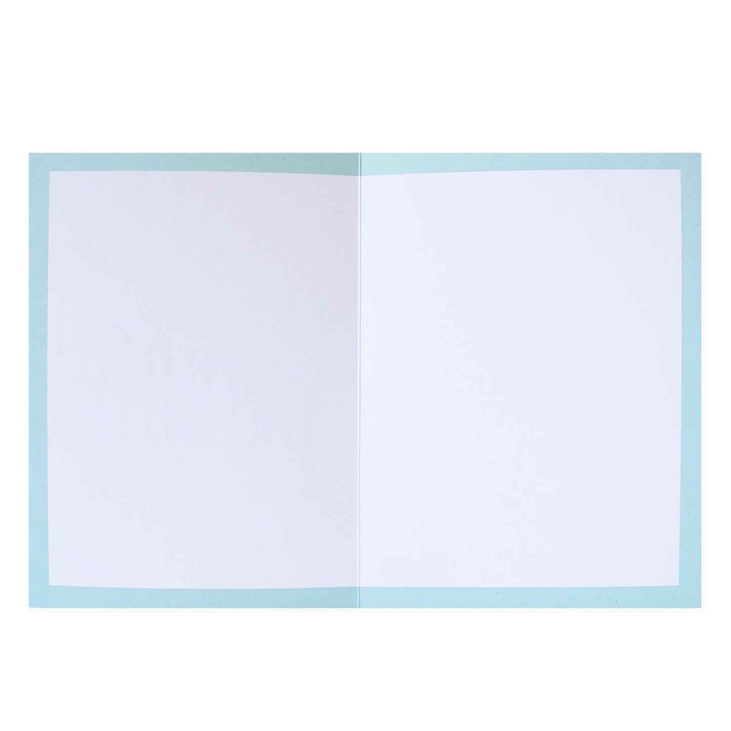 Hallmark Colossal Birthday Greeting Card - Gold & Bold, inside view, blank pages with light blue border for personal messages.