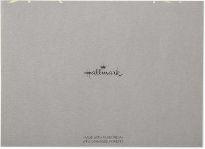 Hallmark Blank Cards, Gold Foil Lines (10 Cards with Envelopes) showing grey card back with logo and sustainable paper information