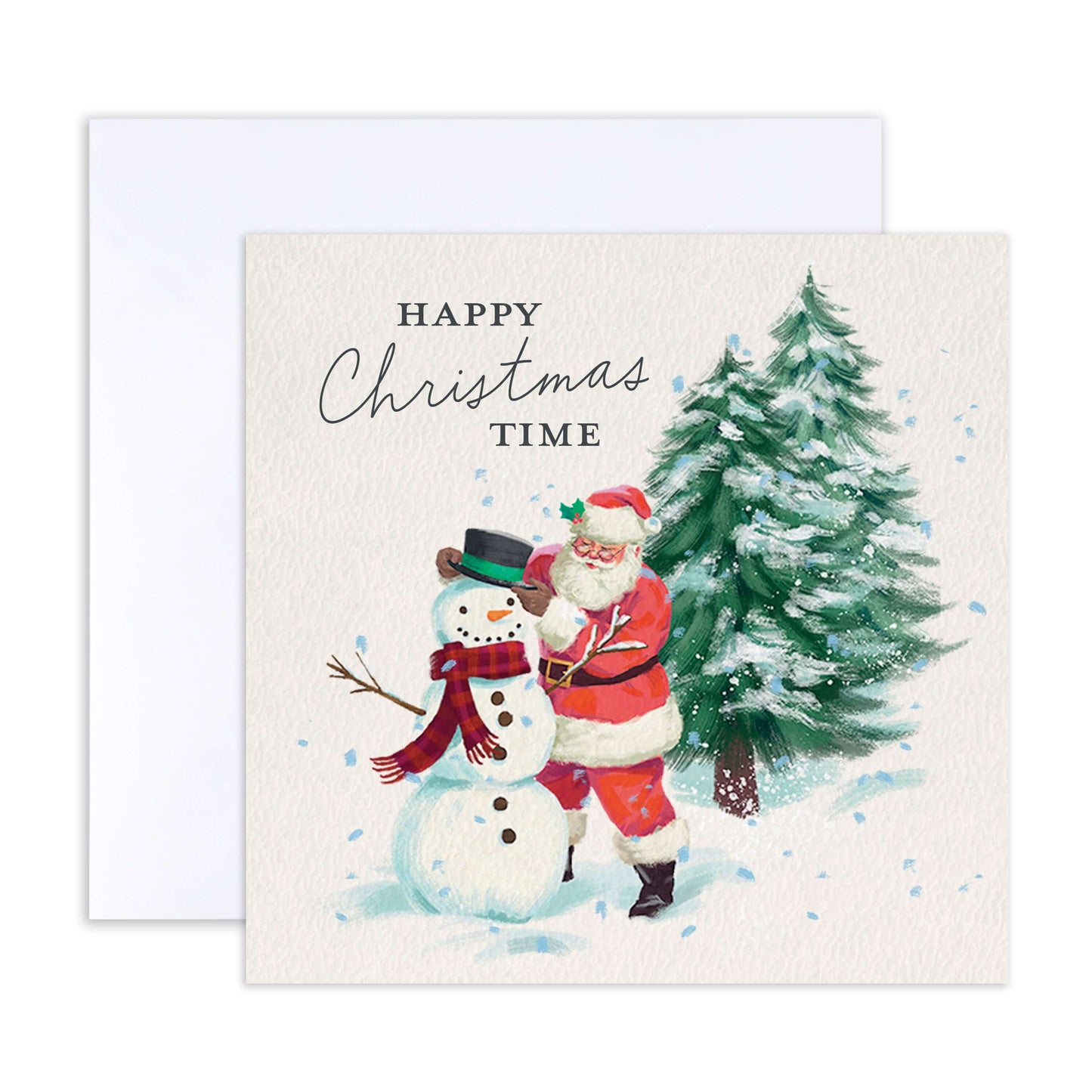 Hallmark Boxed Christmas Cards 10 Pack - Wonderful Moments featuring Santa Claus and a snowman illustration in a textured design.