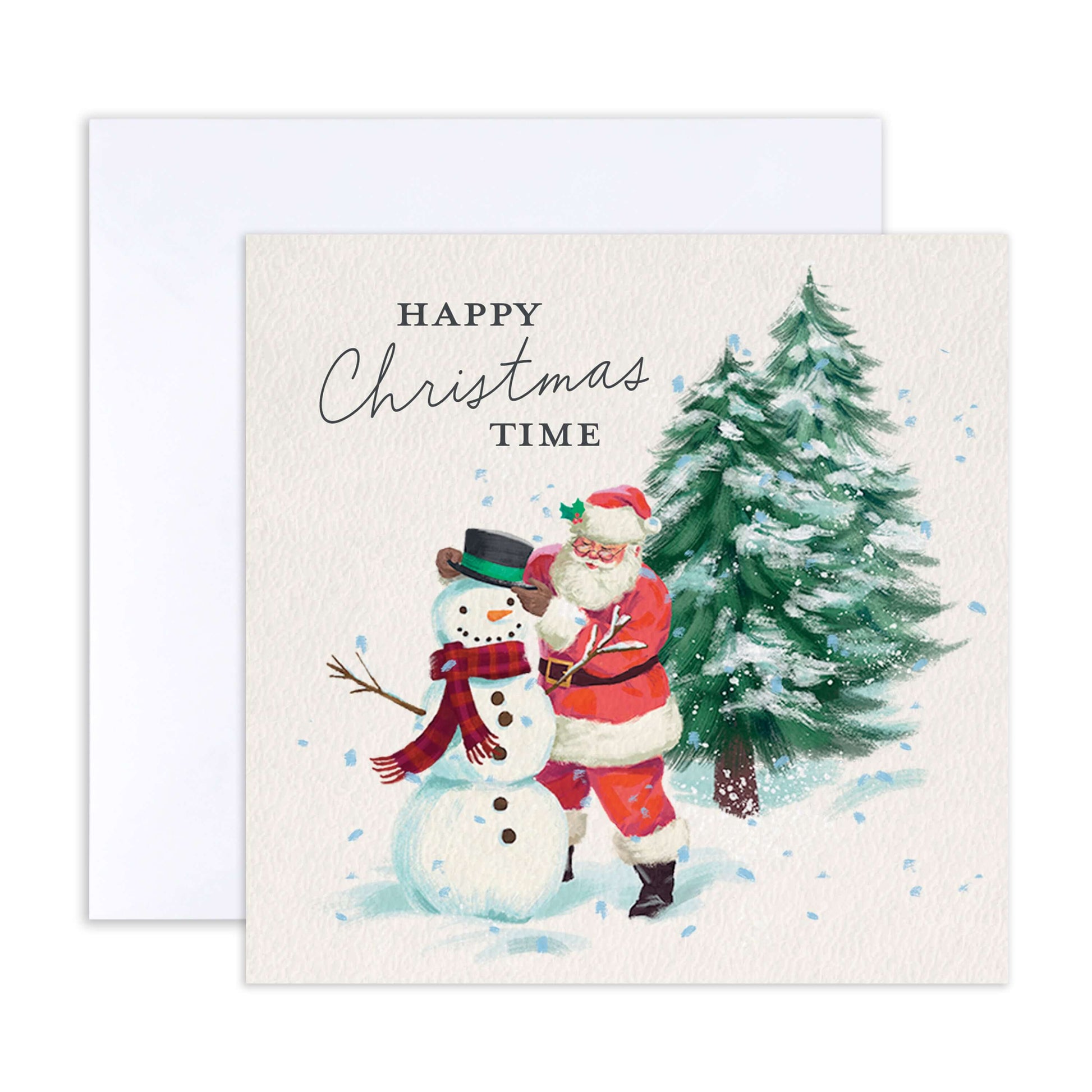 Hallmark Boxed Christmas Cards 10 Pack - Wonderful Moments featuring Santa Claus and a snowman illustration in a textured design.