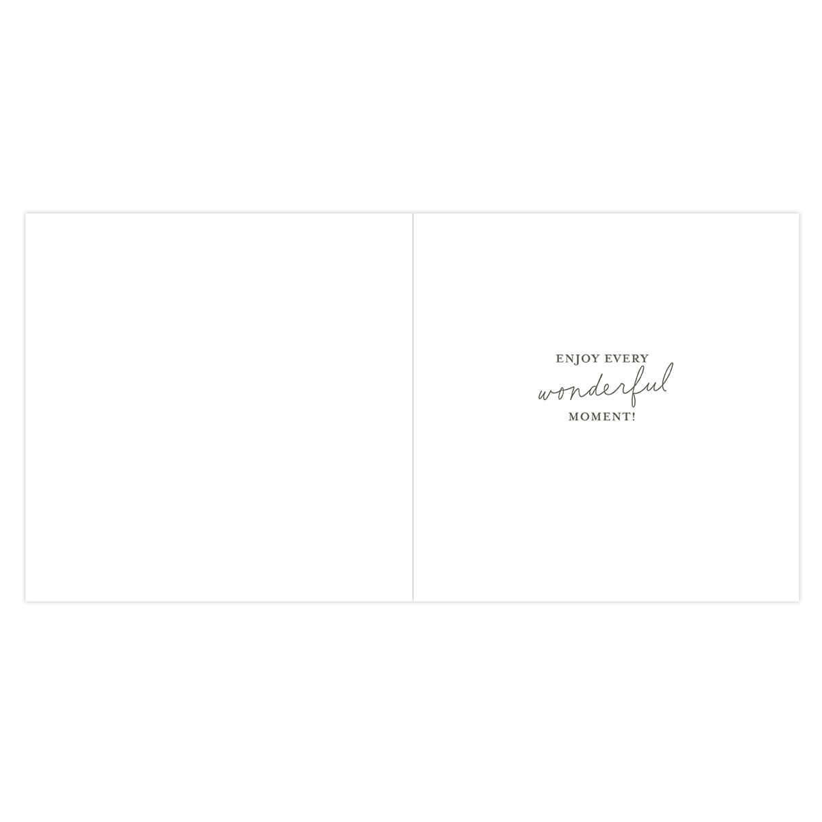 Hallmark Boxed Christmas Cards 10 Pack - Wonderful Moments interior card design featuring the message 'Enjoy every wonderful moment' in elegant script on a blank page.