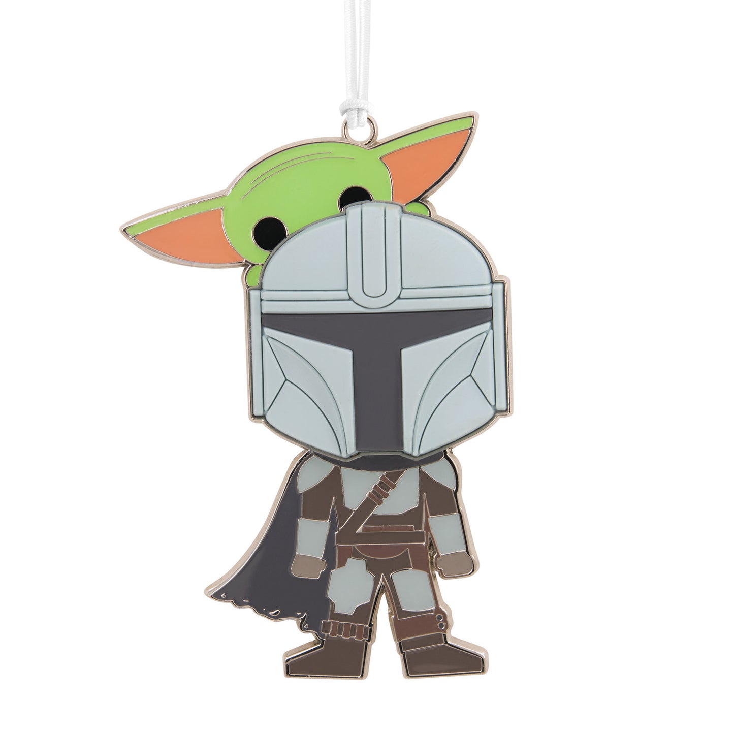 Hallmark Christmas Ornament - Star Wars™: The Mandalorian™ and Grogu™, colourful design, hanging ornament featuring Mandalorian with Grogu.