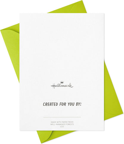 Hallmark Crayola Coloring Cards Assortment, 8 Cards with Envelopes and Markers, blank card showing green envelope and text details