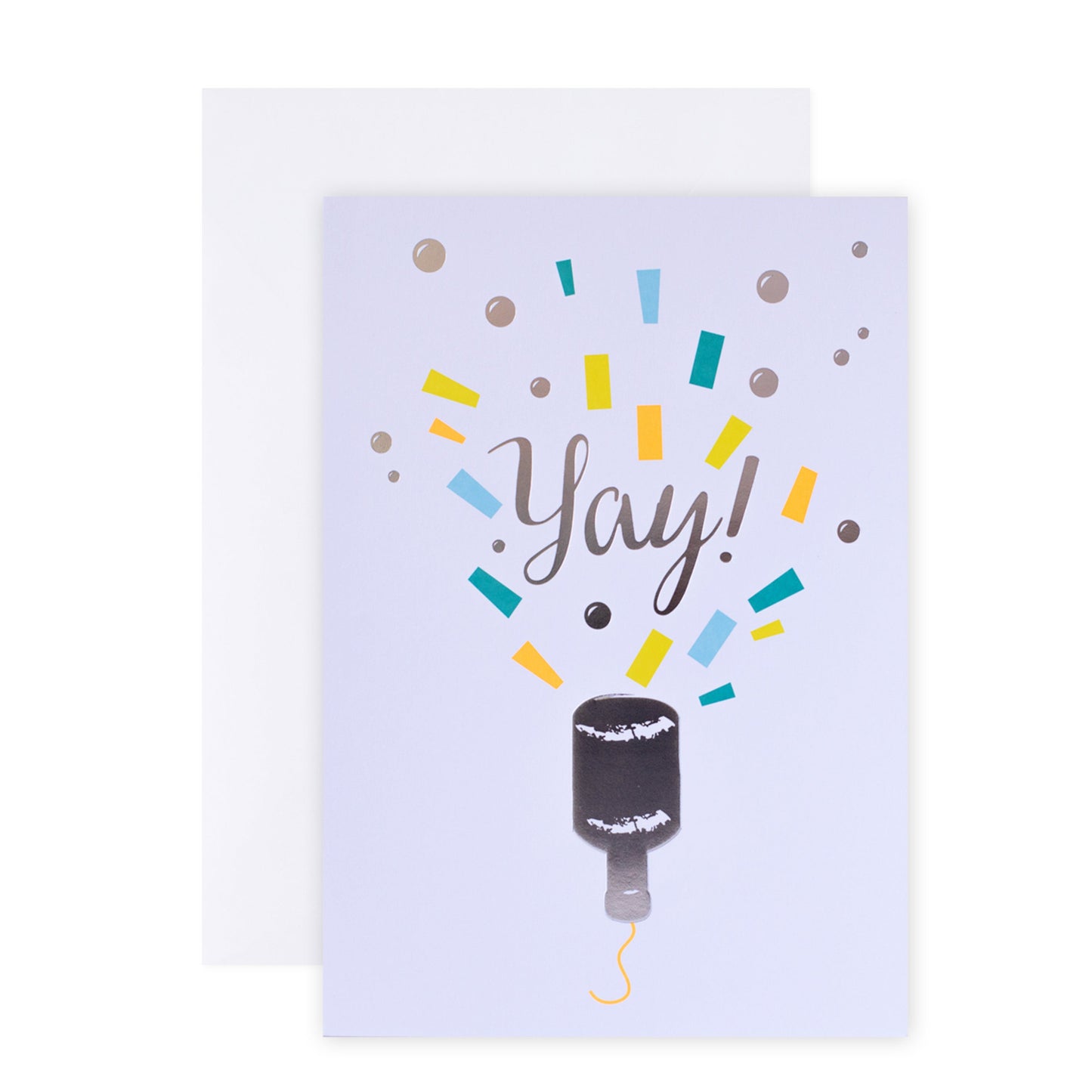 Hallmark Colossal Celebration Greeting Card - Party Popper featuring colourful confetti and a party popper illustration, with a white envelope.