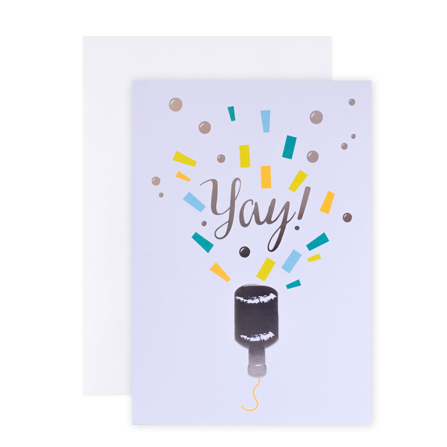 Hallmark Colossal Celebration Greeting Card - Party Popper featuring colourful confetti and a party popper illustration, with a white envelope.