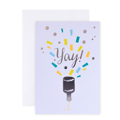 Hallmark Colossal Celebration Greeting Card - Party Popper featuring colourful confetti and a party popper illustration, with a white envelope.