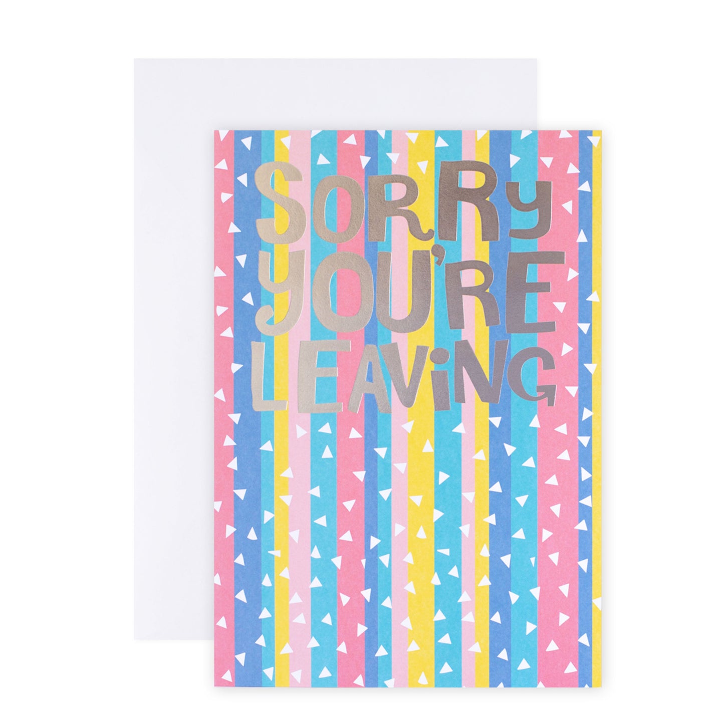 Hallmark Colossal Farewell Greeting Card - Colourful Stripes featuring colourful striped background and silver highlighted text