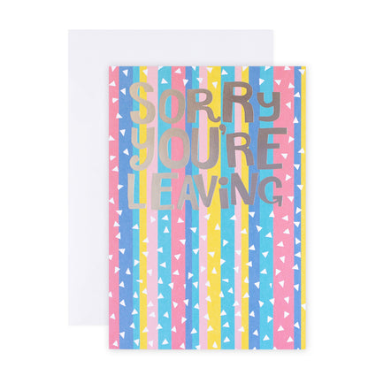 Hallmark Colossal Farewell Greeting Card - Colourful Stripes featuring colourful striped background and silver highlighted text