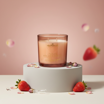 Hallmark Essential Oil Australian Soy Wax Candle - Fresh Strawberries & Champagne