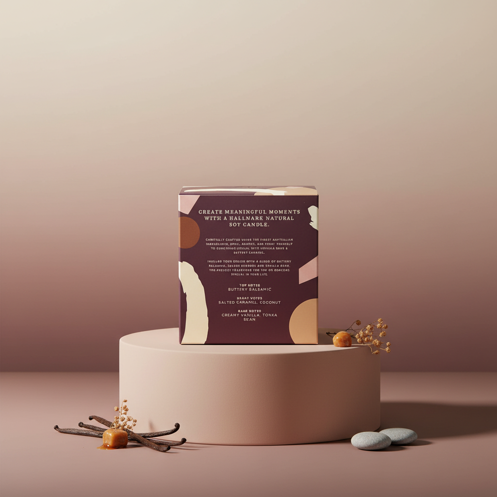 Hallmark Essential Oil Australian Soy Wax Candle - Vanilla Bean & Buttery Caramel