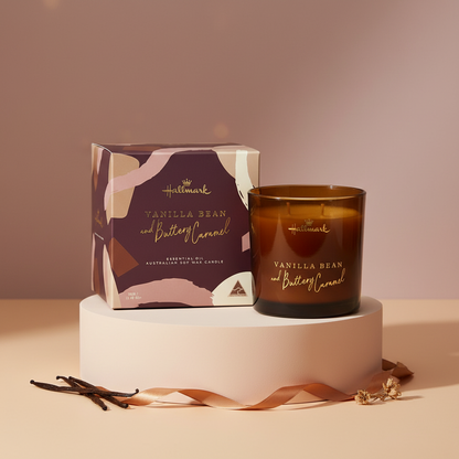 Hallmark Essential Oil Australian Soy Wax Candle - Vanilla Bean & Buttery Caramel