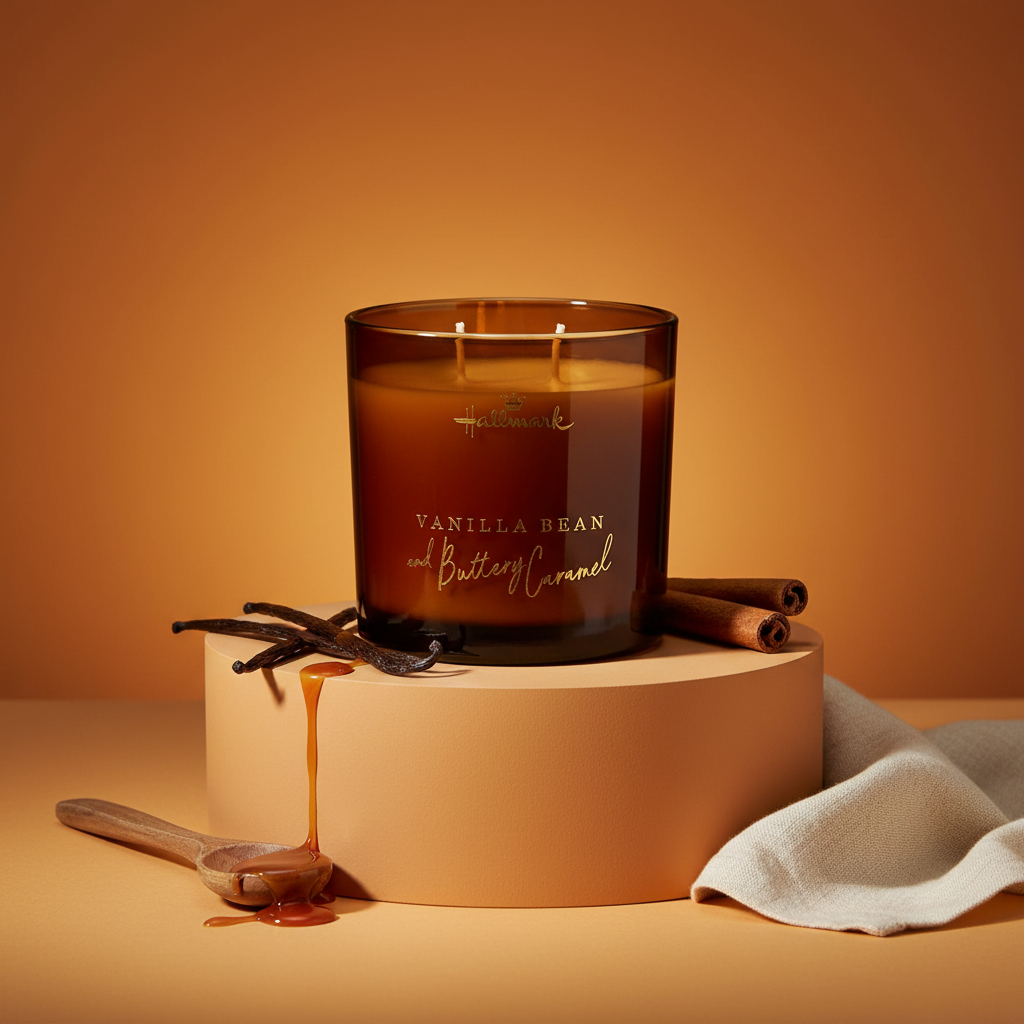 Hallmark Essential Oil Australian Soy Wax Candle - Vanilla Bean & Buttery Caramel