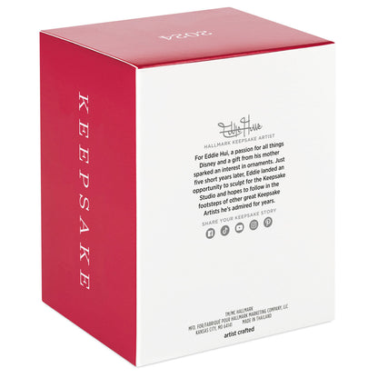 Hallmark Keepsake box featuring Eddie Hui's artist biography, red top, white base, and 2024 Keepsake details.