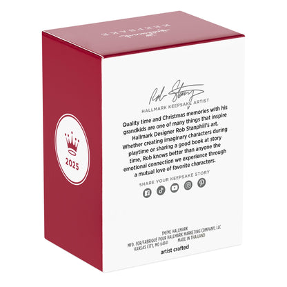 Hallmark keepsake ornament 2025 packaging featuring artist Rob Stanfield's signature and description of inspiration.