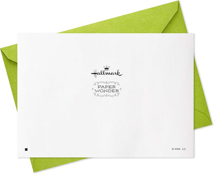 Hallmark Paper Wonder Displayable Pop Up Birthday Card (Classic Car) with vibrant green envelope and logo detail.