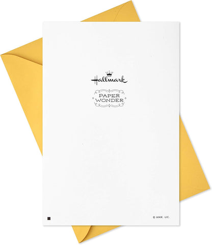Hallmark Paper Wonder Pop Up Birthday Card (Someone to Celebrate) with a yellow envelope and white cover design.