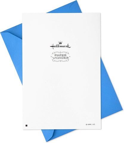 Hallmark Paper Wonder Displayable Pop Up Birthday Card (Beer) with blue envelope, featuring logo on the back in clean design.