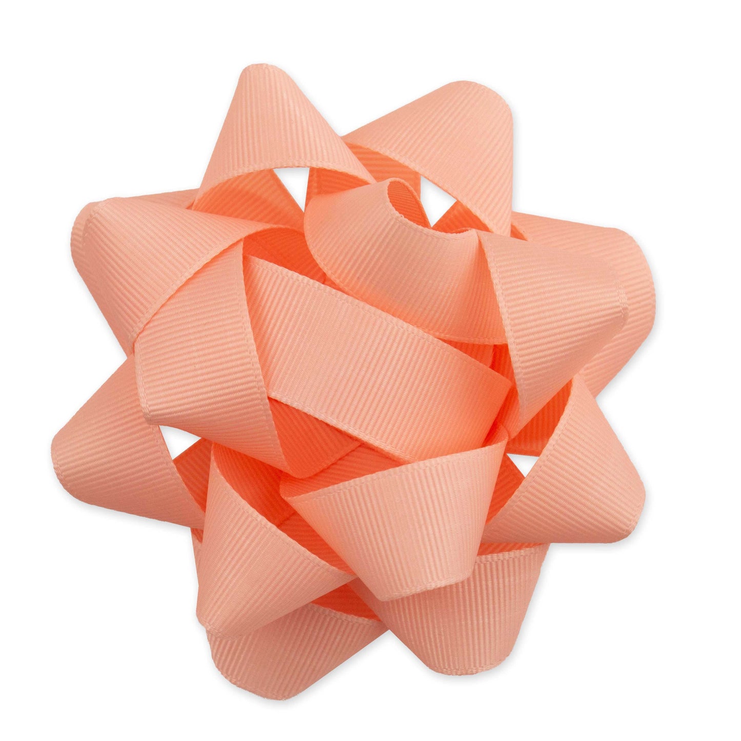 Hallmark Premium Fabric Bow - Peach in a close-up view, featuring textured grosgrain ribbon with soft peach colour, 10cm diameter.