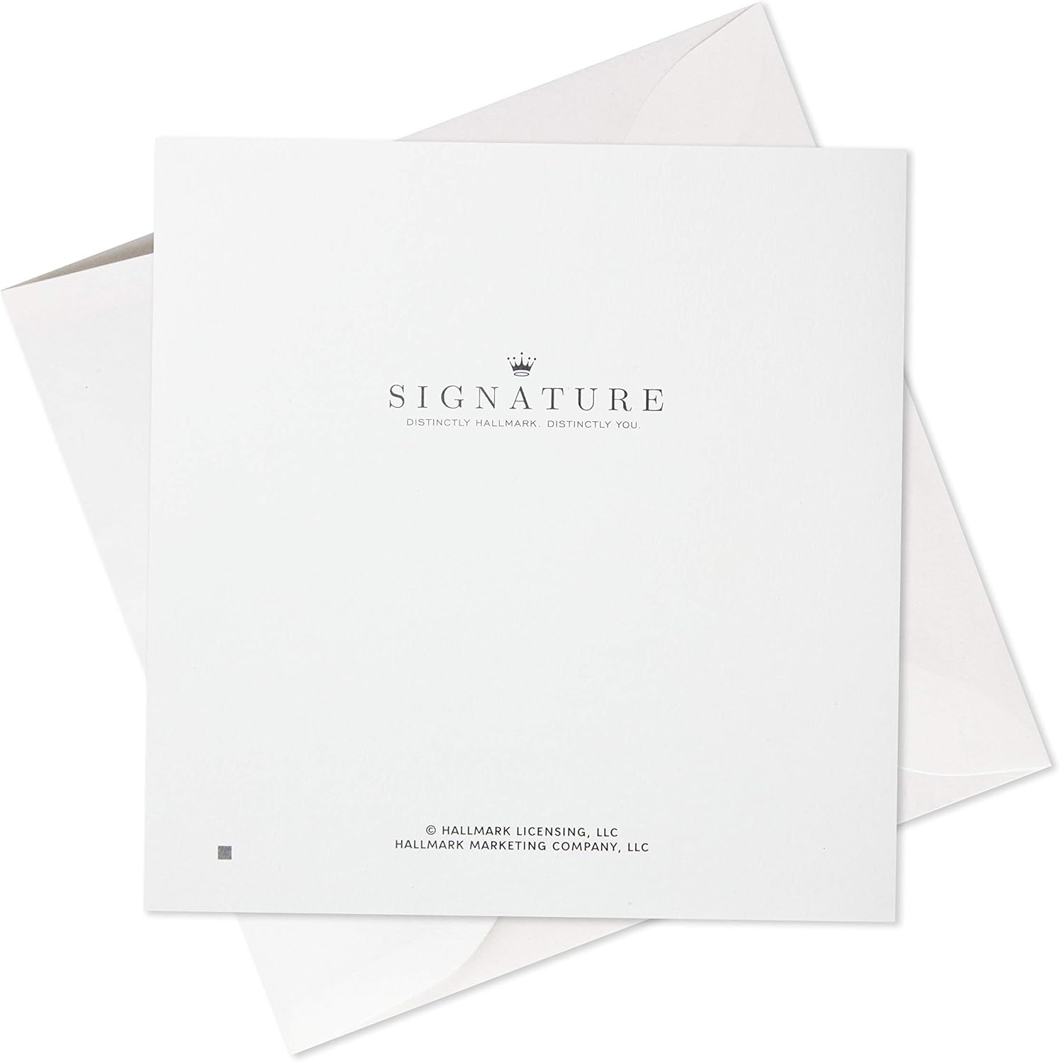 Hallmark Signature 40th Birthday Card (Never Looked So Good) with envelope, flat lay view showing the card's elegant design.