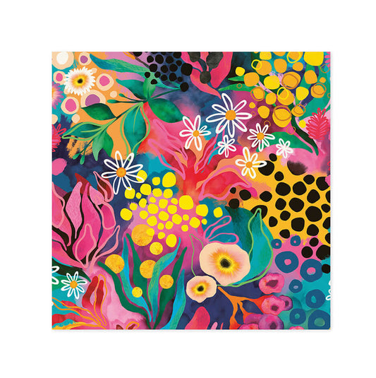 Hallmark x Kasey Rainbow Gallery Blank Greeting Card - Matilda features vibrant floral patterns with bold colours and textures.