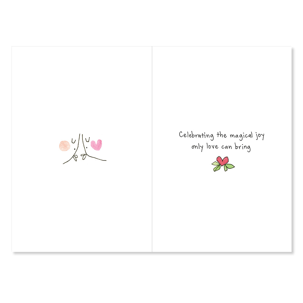 Greeting card with a heart design and text on a white background