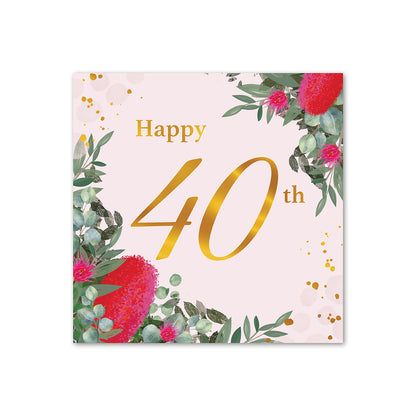 Hallmark 40th Birthday Card - Australian Flora