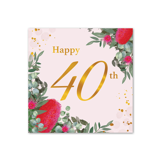 Hallmark 40th Birthday Card - Australian Flora