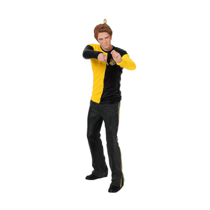 Harry Potter™ Cedric Diggory — 2025 Hallmark Keepsake Christmas Ornament figurine in Hufflepuff colours, dynamic pose, detailed craftsmanship.