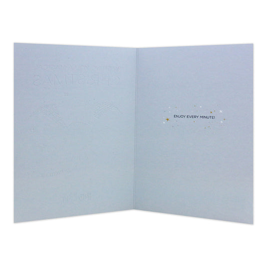 Hallmark Harry Potter Christmas Card - Magical featuring embossed interior design and the message 'Enjoy every minute' surrounded by stars