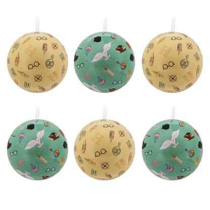 Harry Potter, tin ball, set of 12 - Hallmark Christmas ornament featuring whimsical Wizarding World designs in vivid colours.