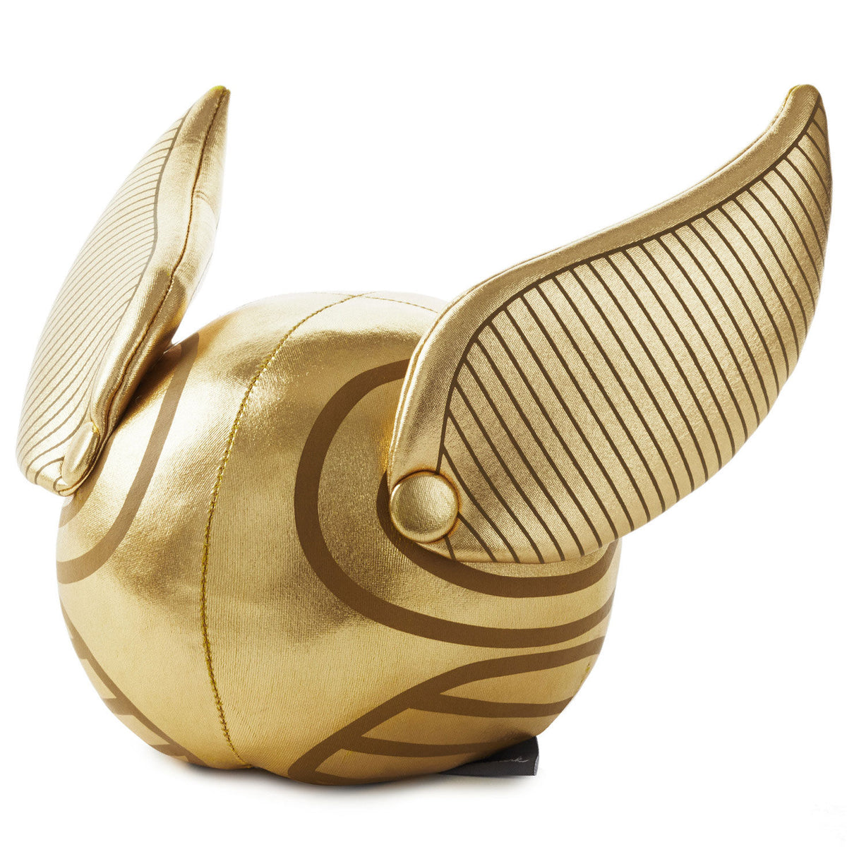 Harry Potter™ Golden Snitch™ Musical Plush With Motion, 8" with detailed wings and plush texture, angled view.