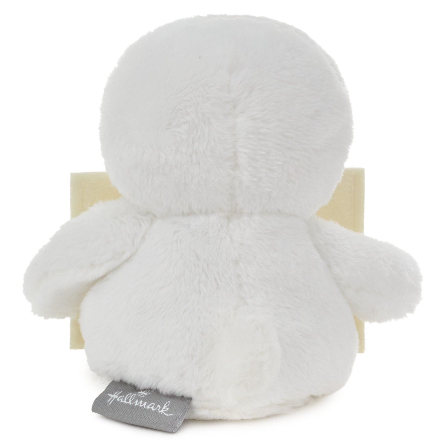 Harry Potter™ Hedwig™ plush gift card holder, 5", fluffy snowy owl back view with envelope, Hallmark Australia
