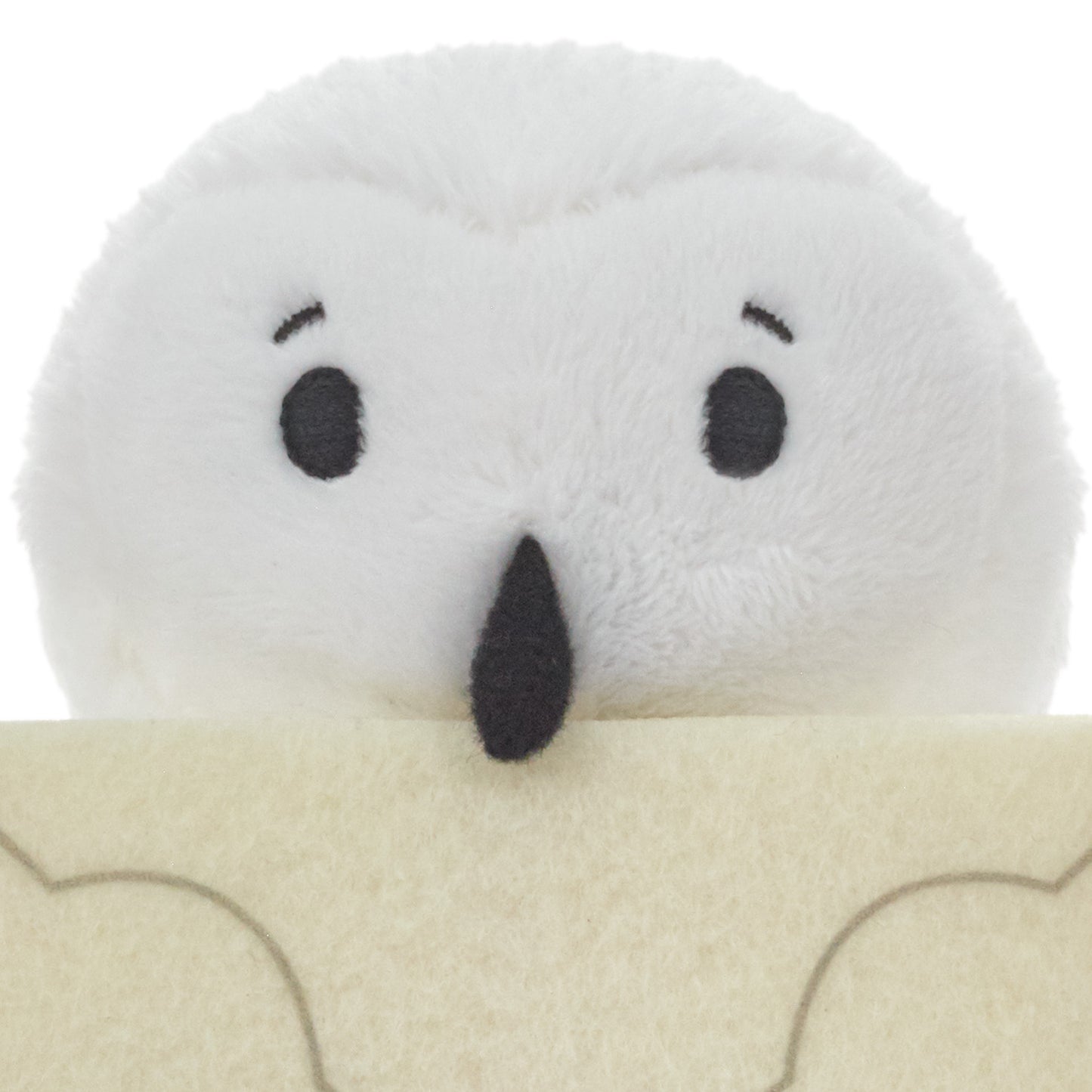 Harry Potter™ Hedwig™ Plush Gift Card Holder, 5" with detailed plush owl face peeking over a felt envelope.