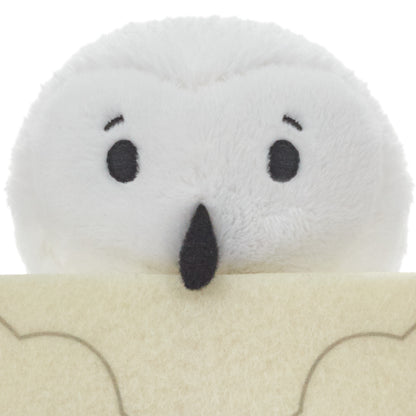 Harry Potter™ Hedwig™ Plush Gift Card Holder, 5" with detailed plush owl face peeking over a felt envelope.