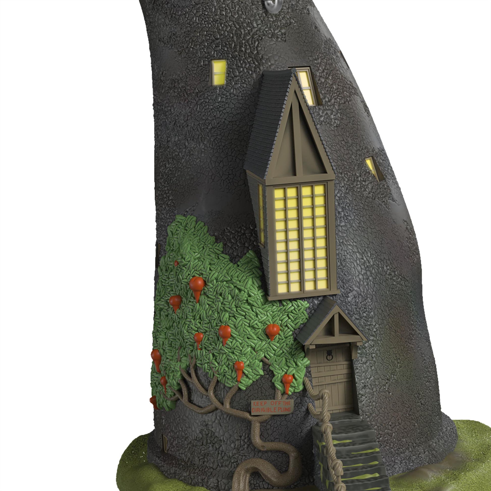 Harry Potter™, The Lovegood Home — 2025 Hallmark Keepsake Christmas Ornament, close up view featuring detail of dirigible plums and windows