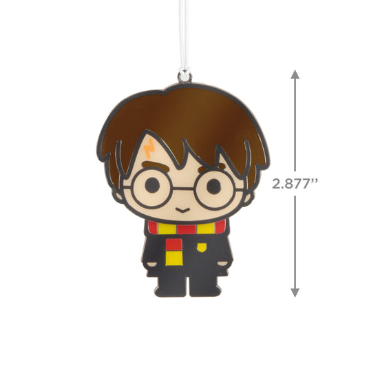 Harry Potter™ moving metal Hallmark ornament, colourful design with Gryffindor robe, measures 7.3 cm tall.