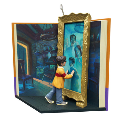 Harry Potter and the Sorcerer's Stone™, Mirror of Erised™ — 2025 Hallmark Keepsake Christmas Ornament, detailed book design with Harry examining the mirror