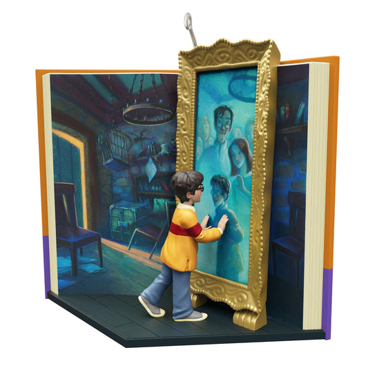 Harry Potter and the Sorcerer's Stone™, Mirror of Erised™ — 2025 Hallmark Keepsake Christmas Ornament, detailed book design with Harry examining the mirror