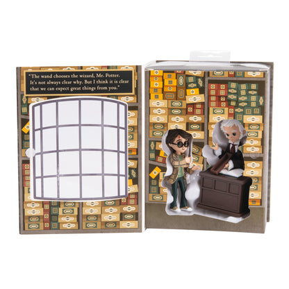 Hallmark Christmas Ornaments - Harry Potter and Ollivander, Set of 2, featuring anime-style figures in themed packaging.