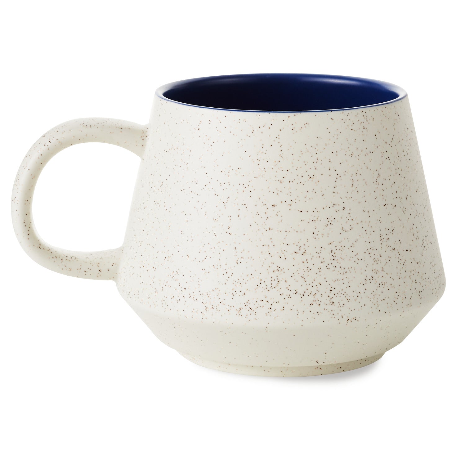 Harry Potter™ Retro Ravenclaw™ Mug, 770ml in speckled ceramic with blue interior, angled view showcasing unique shape and design.