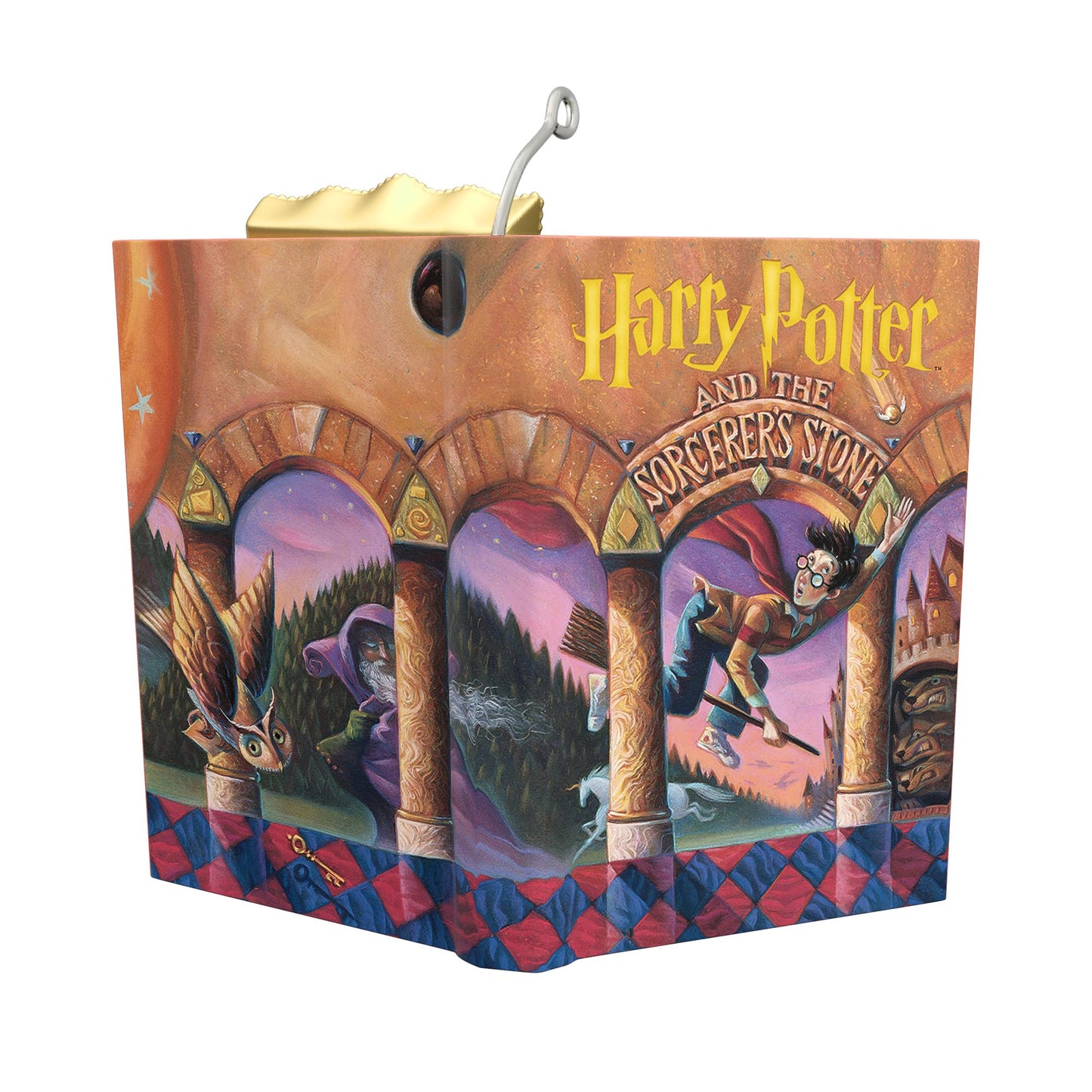 Harry Potter and the Sorcerer's Stone™, Mirror of Erised™ — 2025 Hallmark Keepsake Christmas Ornament in open book design with colourful artwork.