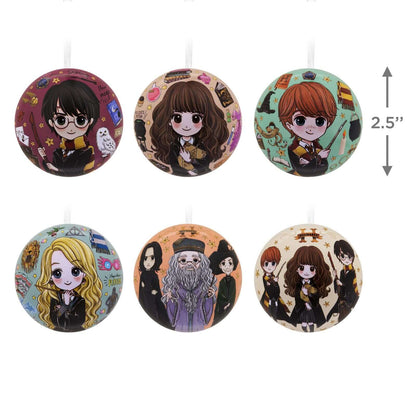 Harry Potter, Tin Ball, Set of 12 - Hallmark Christmas Ornament featuring animated characters in colourful designs, 2.5 inches