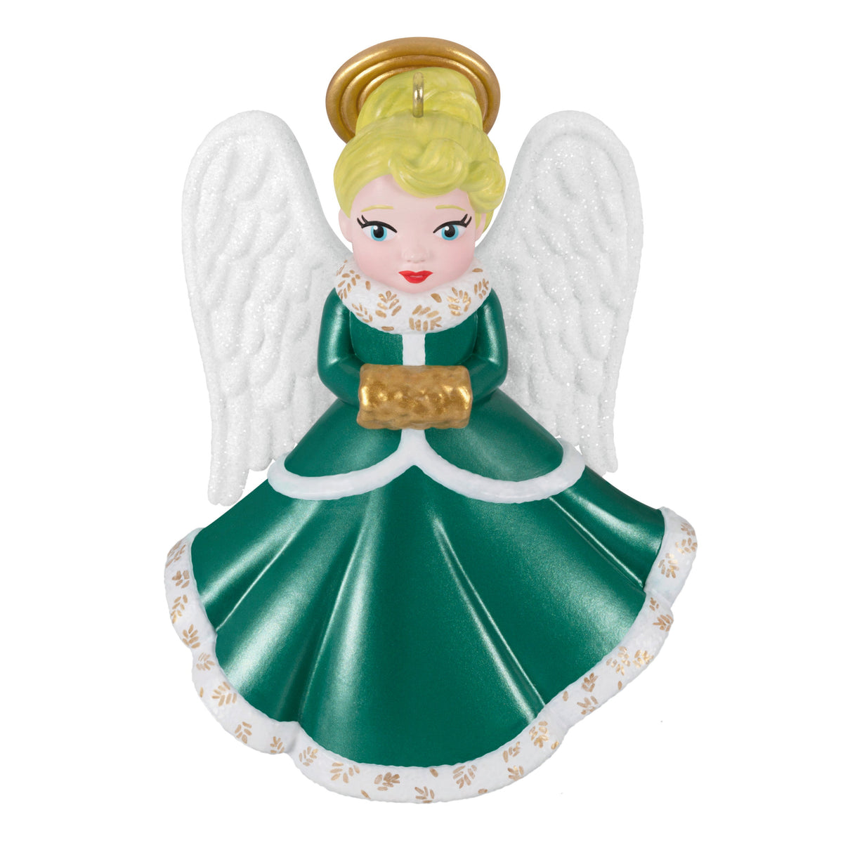 Heirloom Angels, 10th in the Series — 2025 Hallmark Keepsake Christmas Ornament, green dress, blonde angel, glittery wings, detailed design