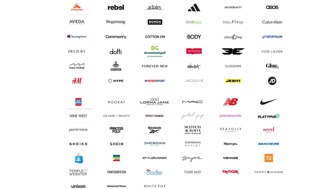 Collection of various brand logos on a white background