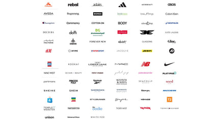 Collection of various brand logos on a white background