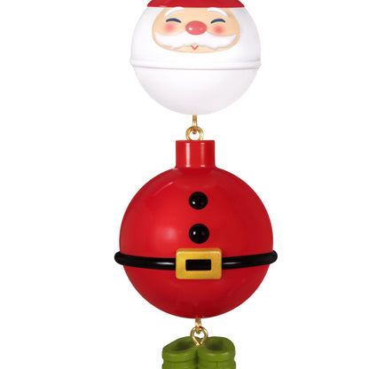 Hooked On Santa, Fishing — 2025 Hallmark Keepsake Christmas Ornament, detailed design of Santa bobbing with green boots, front view